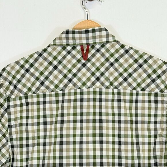 Outdoor Research OR Tan Green Plaid Short Sleeve Button Front Shirt Men's Medium - Picture 6 of 8